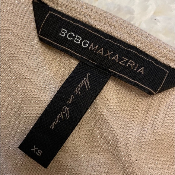 BCBG MAXAZRIA TAN/SILVER COCKTAIL DRESS - XS - Picture 6 of 9